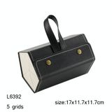  Hộp đựng kính trang sức đa chức năng Hộp đựng kính hạt nhỏ bằng da PU, Mẫu: L6392 (Đen) 