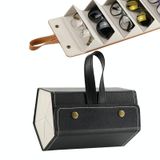  Hộp đựng kính trang sức đa chức năng Hộp đựng kính hạt nhỏ bằng da PU, Mẫu: L6392 (Đen) 