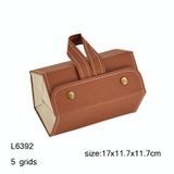  Hộp đựng kính trang sức đa chức năng Hộp đựng kính hạt nhỏ bằng da PU, Mẫu: L6392 (Nâu) 
