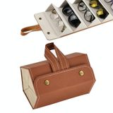  Hộp đựng kính trang sức đa chức năng Hộp đựng kính hạt nhỏ bằng da PU, Mẫu: L6392 (Nâu) 
