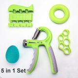  Thiết bị tay cầm đếm 5 trong 1 Thiết bị tay cầm điều chỉnh thể dục Bộ huấn luyện viên ngón tay (Xanh lá cây) 