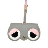  Hộp đựng kính râm PU dễ thương và vui nhộn Hộp đựng kính cầm tay có khóa treo, Màu: Mengbao (Màu xám khâu) 