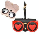  Hộp đựng kính râm PU dễ thương và ngộ nghĩnh Hộp đựng kính cầm tay có khóa treo, Màu: Red Love Cat Girl 