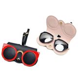  Hộp đựng kính râm PU dễ thương và ngộ nghĩnh Hộp đựng kính cầm tay có khóa treo, Màu sắc: Mắt rắn 
