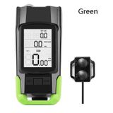  Đèn đồng hồ mã cho xe đạp không dây 3 trong 1 Ánh sáng mạnh Ánh sáng phía trước, Màu sắc: Xanh lục 