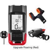  Đèn đồng hồ mã cho xe đạp không dây 3 trong 1 Ánh sáng mạnh Ánh sáng phía trước, Màu sắc: Nâng cấp Nổi (Đỏ) 