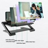  Gấp Kéo Kéo Màn hình Điện thoại Di động Bộ khuếch đại độ nét cao Bộ khuếch đại 3D chống ánh sáng xanh 12 inch (Đen) 