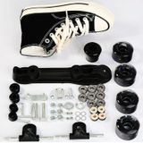  Flash Roller Skates Giày dành cho Người lớn Trẻ em Bốn bánh Vải Trượt patin Giày trượt Roller Double Row Giày trượt patin, Kích thước: 36 (Màu đỏ tía + Túi đặc biệt) 