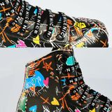  Trẻ em người lớn Giày trượt patin Graffiti Giày trượt patin hai hàng bốn bánh Giày trượt patin, Kích thước: 35 (Flash Wheel Black) 