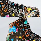 Trẻ em Người lớn Giày trượt patin Graffiti Giày trượt patin hàng đôi Giày trượt patin bốn bánh, Kích thước: 38 (Flash Wheel Black) 