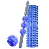  Bộ cột Yoga thư giãn cơ bắp 3 trong 1 Eva Foam Roller Yoga, Chiều dài: 33cm (Blue Crescent) 
