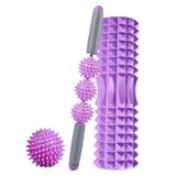  Bộ cột Yoga thư giãn cơ bắp 3 in 1 Eva Foam Roller Yoga, Chiều dài: 33cm (Màu tím lưỡi liềm) 