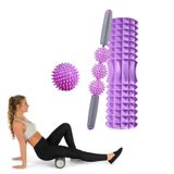  Bộ cột Yoga thư giãn cơ bắp 3 in 1 Eva Foam Roller Yoga, Chiều dài: 33cm (Màu tím lưỡi liềm) 