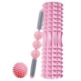  Bộ cột Yoga thư giãn cơ bắp 3 trong 1 Eva Foam Roller Yoga, Chiều dài: 45cm (Pink Crescent) 