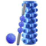  3 trong 1 Con lăn xốp Eva Foam Thư giãn cơ bắp Bộ cột Yoga, Chiều dài: 45cm (Răng sói xanh) 