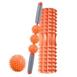  Bộ cột Yoga thư giãn cơ bắp 3 trong 1 Eva Foam Roller rỗng, Chiều dài: 33cm (Hình lưỡi liềm màu cam) 