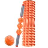  Bộ cột Yoga thư giãn cơ bắp 3 trong 1 Eva Foam Roller rỗng, Chiều dài: 45cm (Hình lưỡi liềm màu cam) 