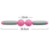  2 CÁI 2-Ball Massage thư giãn cơ bắp Hedgehog Ball Yoga Stick Thanh lăn (Màu xanh lá cây) 