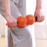  2 CÁI 2-Ball Massage thư giãn cơ bắp Hedgehog Ball Yoga Stick Thanh lăn (Màu xanh lá cây) 