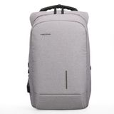  KINGSONS KS-3149 Laptop Backpack College Student Anti-Theft USB Shoulders Bag 13-inch (Light Gray) 