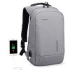  KINGSONS KS-3149 Laptop Backpack College Student Anti-Theft USB Shoulders Bag 13-inch (Light Gray) 
