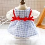  Dog Cat Spring And Summer Clothes Pet Skirt, Size: L(Red Ribbon Blue Griffine Skirt) 