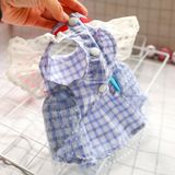  Dog Cat Spring And Summer Clothes Pet Skirt, Size: L(Red Ribbon Blue Griffine Skirt) 