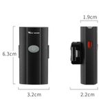  West Biking YP0701281 Đèn xe đạp Mũ bảo hiểm Đèn cảnh báo phía trước và đuôi Đèn USB Night Cưỡi Thiết bị xe đạp leo núi với đèn bên (Đen) 