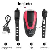  West Biking Xe đạp Light Cưỡi Loa Đèn USB Mountain Bike Glare Xe phía trước (Đen) 