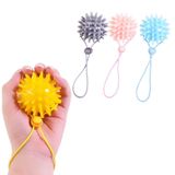  2 chiếc TPR Grip Ball Phục hồi chức năng Hemiplegia Stroke Massage Bóng ngón tay, Đặc điểm kỹ thuật: 6cm với dây (Xám) 
