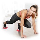  2 paris pilates yoga tấm trượt tại nhà thể thao abs cocked mông fitness feet tấm trượt (màu hồng) 