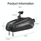  1.8L West Biking Đuôi xe đạp Túi xe đạp Vỏ cứng Túi phát hành nhanh Túi silicone Không trượt Túi đuôi lớn (Đen) 