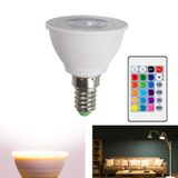  Tiết kiệm năng lượng Đèn LED đổi màu Bóng đèn Trang chủ 15 màu Làm mờ ánh sáng trang trí nền, Phong cách: Vỏ trong suốt E14 (RGB Ấm trắng) 
