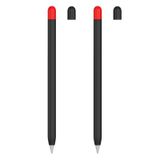  2 bộ Vỏ bảo vệ silicon 5 trong 1 bút stylus + nắp bút hai màu + 2 Ốp lưng Nib Đặt cho Apple Bút chì 1 (Đen) 