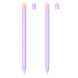  2 Bộ 5 trong 1 bút stylus silicone bảo vệ + nắp bút hai màu + 2 Ốp lưng Nib Đặt cho Apple Bút chì 1 (Hoa oải hương) 