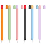  2 bộ Vỏ bảo vệ silicon 5 trong 1 bút stylus + nắp bút hai màu + 2 Ốp lưng Nib Đặt cho Apple Pencil 2 (Cam) 