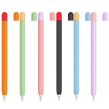  2 Bộ vỏ bảo vệ silicon 5 trong 1 bút stylus + nắp bút hai màu + 2 Ốp lưng Nib Đặt cho Apple Pencil 2 (Đen) 