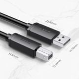  3 CÁI JASOZ Cáp dữ liệu in USB miễn phí lõi đồng, chiều dài cáp: 8m 