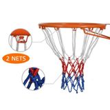  2 cặp lưới bóng rổ tròn ngoài trời, Màu sắc: 5,0mm Polyester nặng (Trắng) 