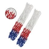  2 cặp lưới bóng rổ tròn ngoài trời, màu sắc: 3.0mm polypropylen (trắng đỏ xanh) 