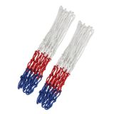  2 cặp lưới bóng rổ tròn ngoài trời, màu sắc: 3.0mm polypropylen (trắng đỏ xanh) 