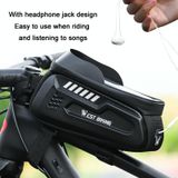  West Biking Xe đạp Vỏ cứng Xe phía trước Chùm tia điện thoại di động (Đen) 