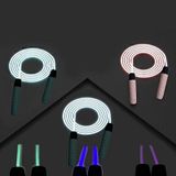 Led sợi quang trong suốt có thể điều chỉnh dây nhảy nam và nữ tập thể dục huỳnh quang (màu xanh mờ) 