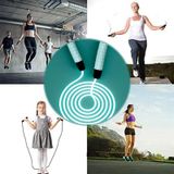  Led sợi quang trong suốt có thể điều chỉnh dây nhảy nam và nữ tập thể dục huỳnh quang (màu xanh mờ) 