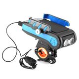  BG-2021 Đèn trước xe đạp 4 trong 1 Giá đỡ điện thoại di động Sừng Ánh sáng Xe đạp leo núi phía trước, Màu sắc: 4000 Mah Blue 