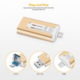  64GB Micro USB + 8 Pin + USB 2.0 3 trong 1 Điện thoại di động Máy tính U-đĩa U (Vàng hồng) 