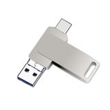  32GB USB 3.0 + 8 Pin + USB-C / loại C 3 trong 1 Điện thoại Meton Metal U-Disk có thể xoay (Bạc Xám) 