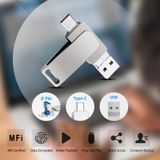  64GB USB 3.0 + 8 Pin + USB-C / loại C 3 trong 1 Điện thoại Meton Metal U-Disk có thể xoay (màu hồng) 