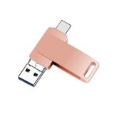  256GB USB 3.0 + 8 Pin + USB-C / loại-C 3 trong 1 Điện thoại Meton Metal Xoay U-Disk (màu hồng) 