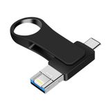  8GB USB 3.0 + 8 Pin + USB-C / loại C 3 trong 1 Metal Metal Metal U-Disk (Đen) 